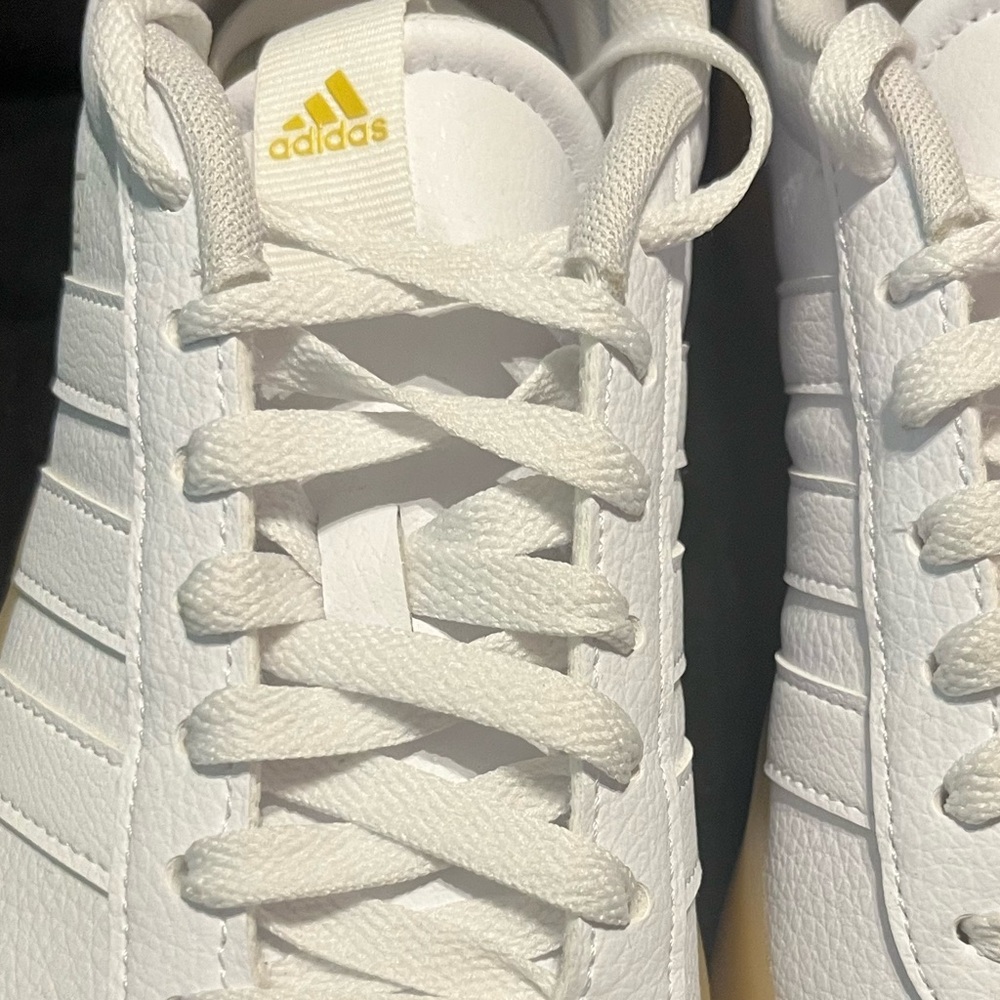 White leather Adidas sneakers